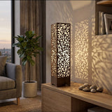 Modern Laser-Cut Leaf Pattern Table Lamp - Decorative Standing Corner Light