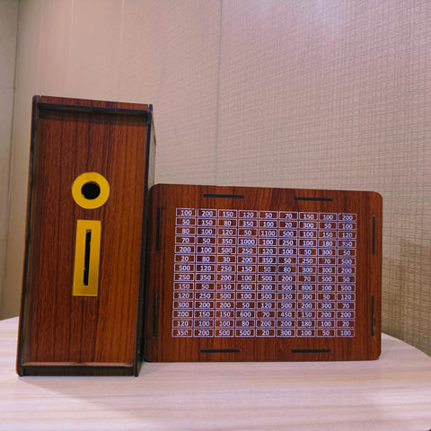 50,000 Saving Challenge Box – Wooden Laptop Saving Box with Amount Chart