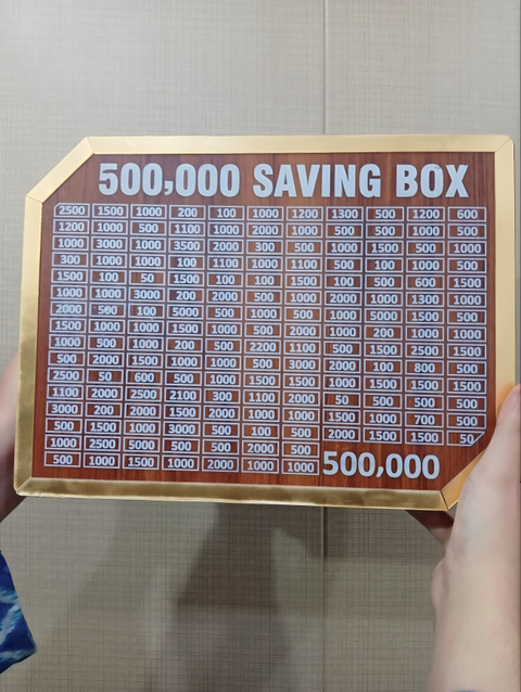 5 Lac Saving Challenge Box – Wooden Money Saving Box with Amount Chart