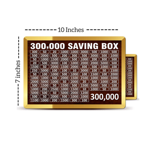 3 Lac Saving Challenge Box – Wooden Money Saving Box with Amount Chart
