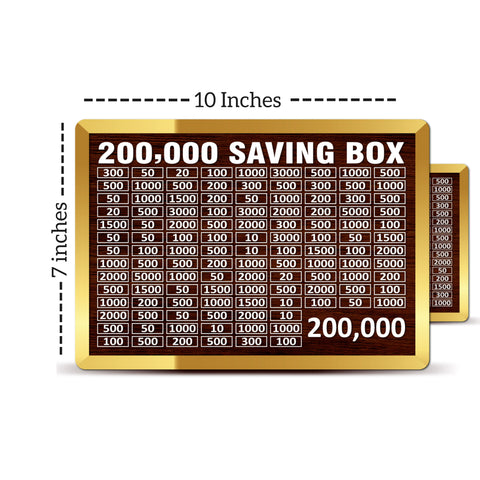 2 Lac Saving Challenge Box – Wooden Money Saving Box with Amount Chart