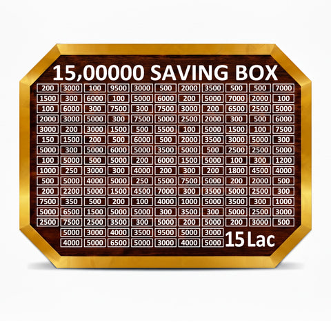 1.5 Millions Saving Challenge Box – Wooden Money Saving Box with Amount Chart