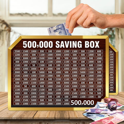 5 Lac Saving Challenge Box – Wooden Money Saving Box with Amount Chart
