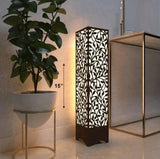 Modern Laser-Cut Leaf Pattern Table Lamp - Decorative Standing Corner Light