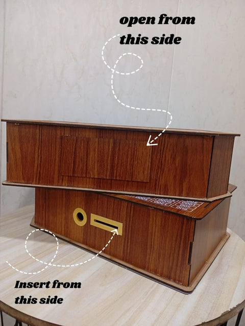 5 Lac Saving Challenge Box – Wooden Money Saving Box with Amount Chart