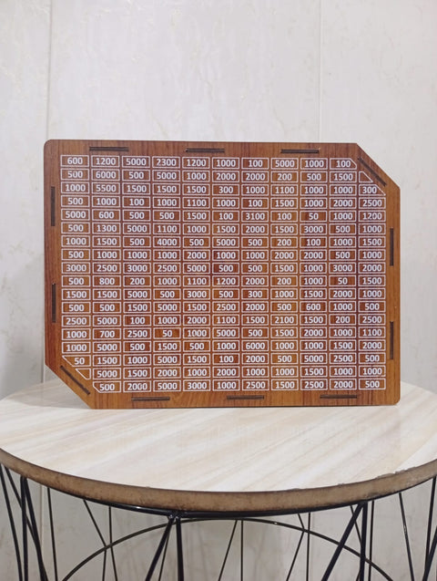 5 Lac Saving Challenge Box – Wooden Money Saving Box with Amount Chart