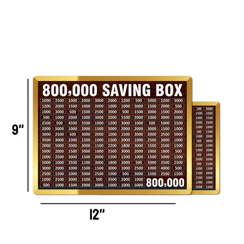 8 Lac Saving Challenge Box – Wooden Money Saving Box with Amount Chart