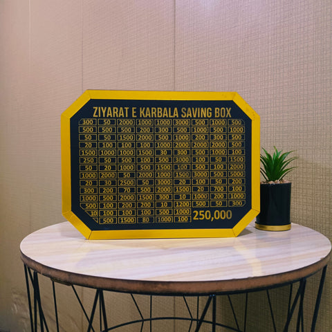 Ziyarat E Karbala Savings Tracker Box | Goal Savings Board - Save Rs. 250,000 for Hajj/Umrah/Ziyarat Trip | Islamic Gift