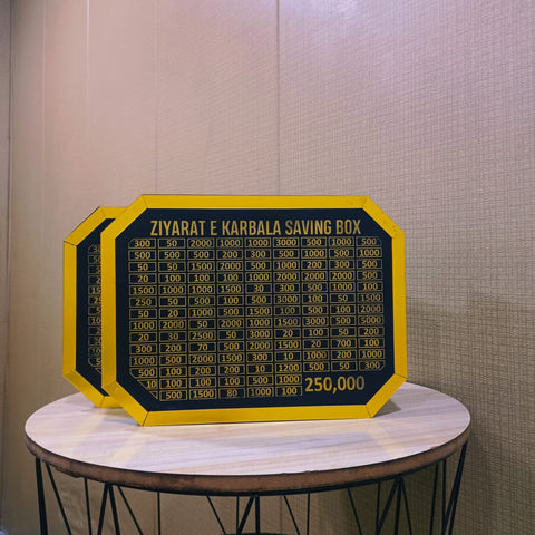 Ziyarat E Karbala Savings Tracker Box | Goal Savings Board - Save Rs. 250,000 for Hajj/Umrah/Ziyarat Trip | Islamic Gift
