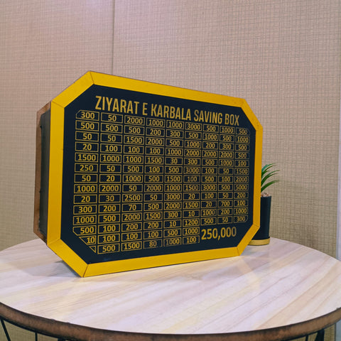 Ziyarat E Karbala Savings Tracker Box | Goal Savings Board - Save Rs. 250,000 for Hajj/Umrah/Ziyarat Trip | Islamic Gift