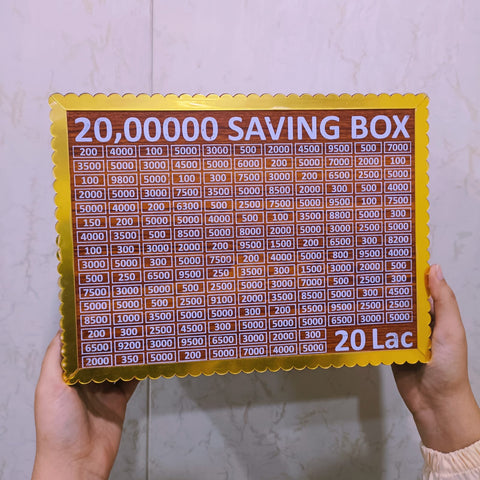 2 Million Saving Challenge Box – Wooden Money Saving Box with Amount Chart