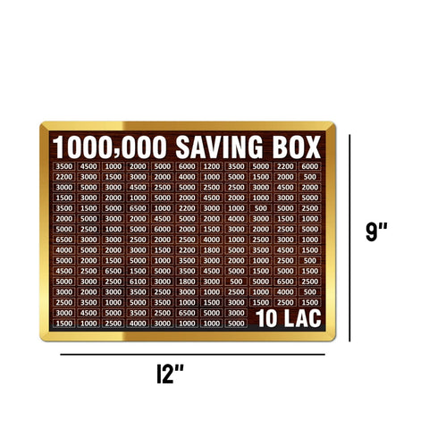 10 Lac Saving Challenge Box – Wooden Money Saving Box with Amount Chart