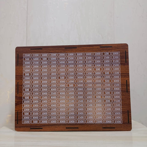 10 Lac Saving Challenge Box – Wooden Money Saving Box with Amount Chart